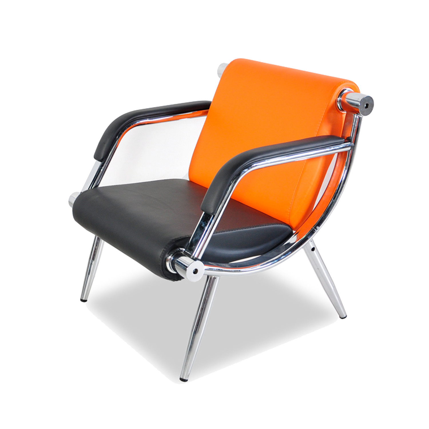 2 PCS Office Reception Waiting Room Chairs PU Leather Airport Guest Salon Bench