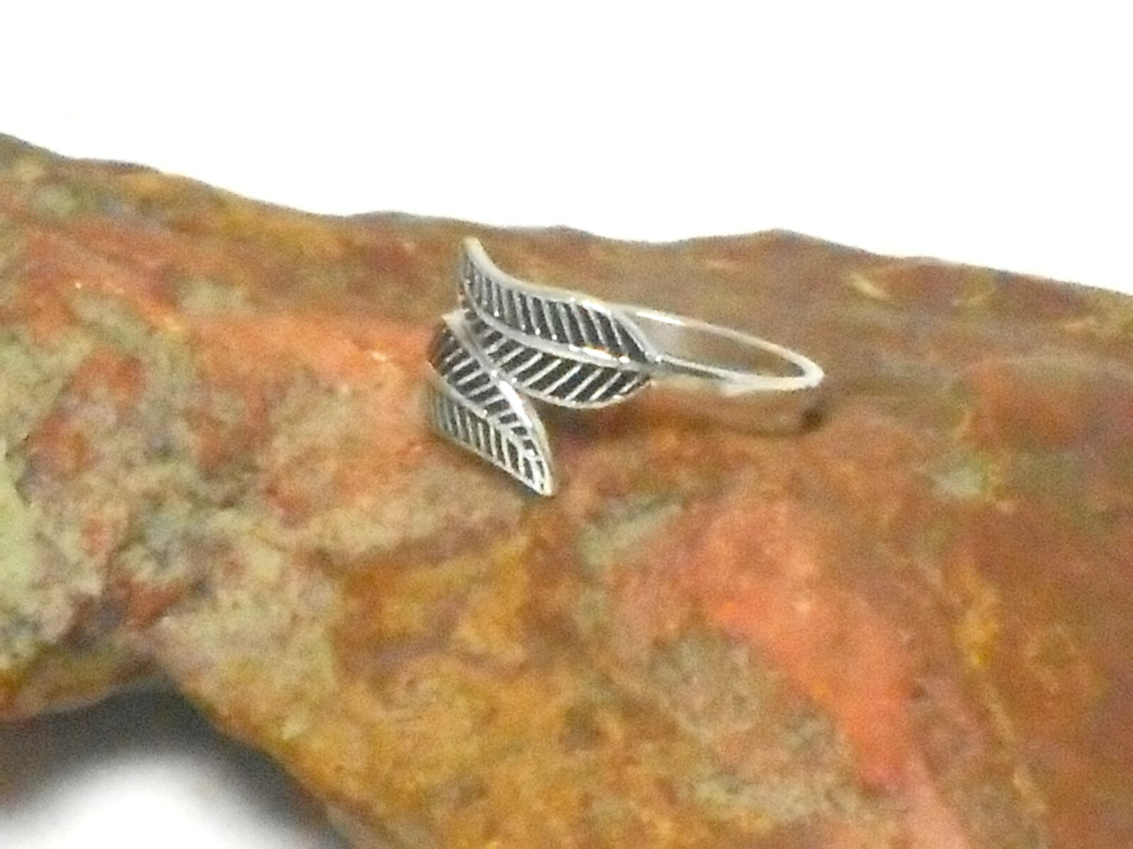 Adjustable Leaf Design TOE RING Sterling Silver 925 - Gift Boxed