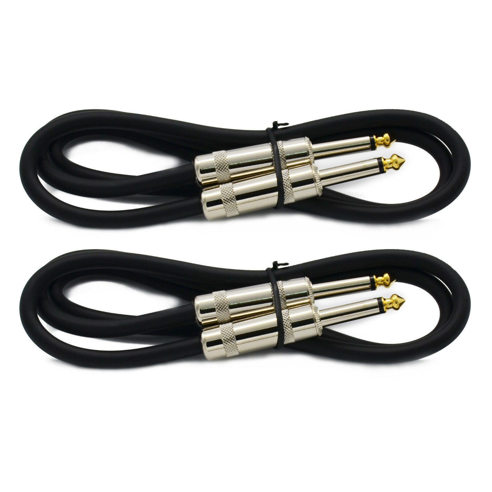 2 PACK 3 ft 1/4 to 1/4 pro audio sound speaker wire SPEAKON DJ cable 15 gauge