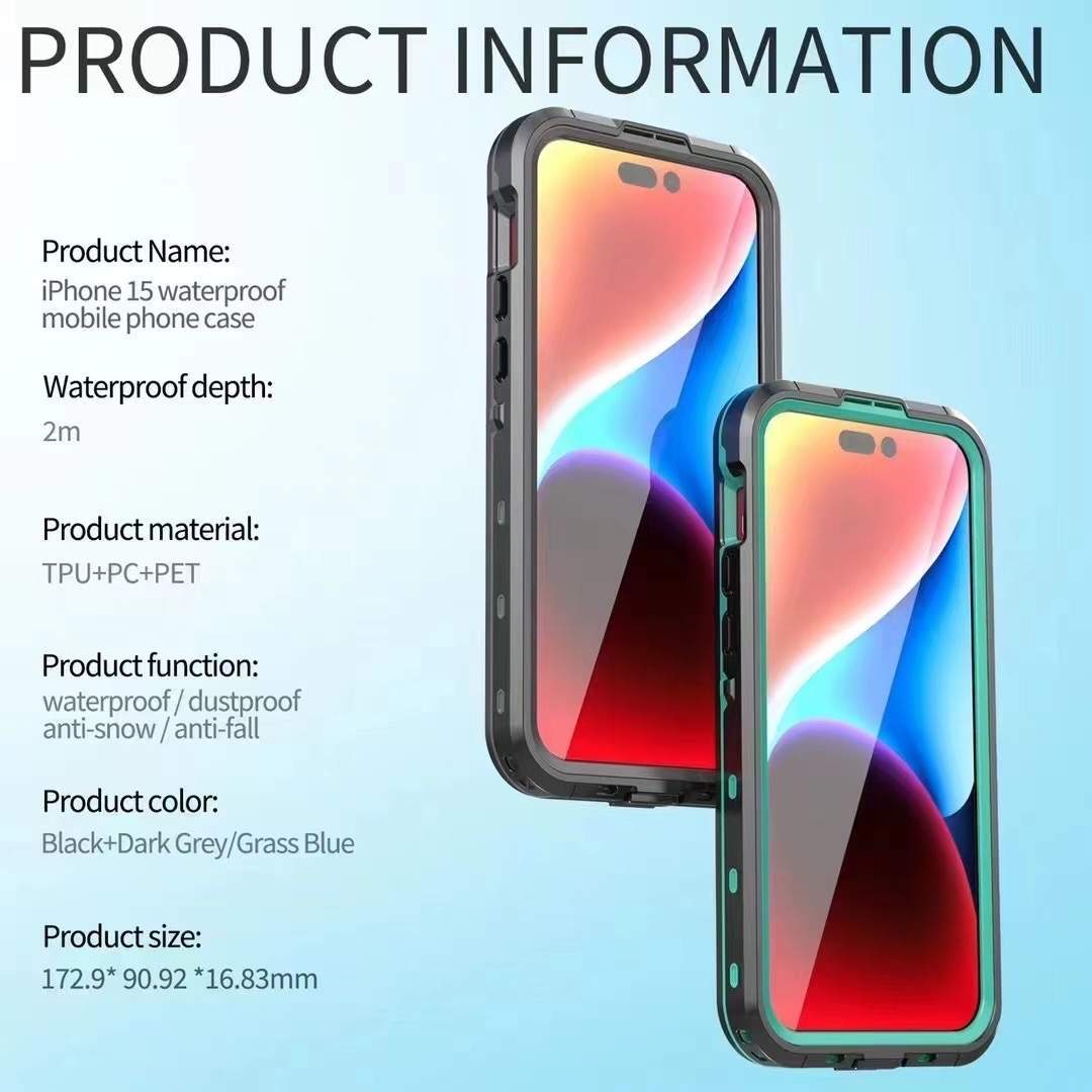 For iPhone 15 15 Plus 15 Pro 15 Pro Max Waterproof Case Cover Snow proof Cover