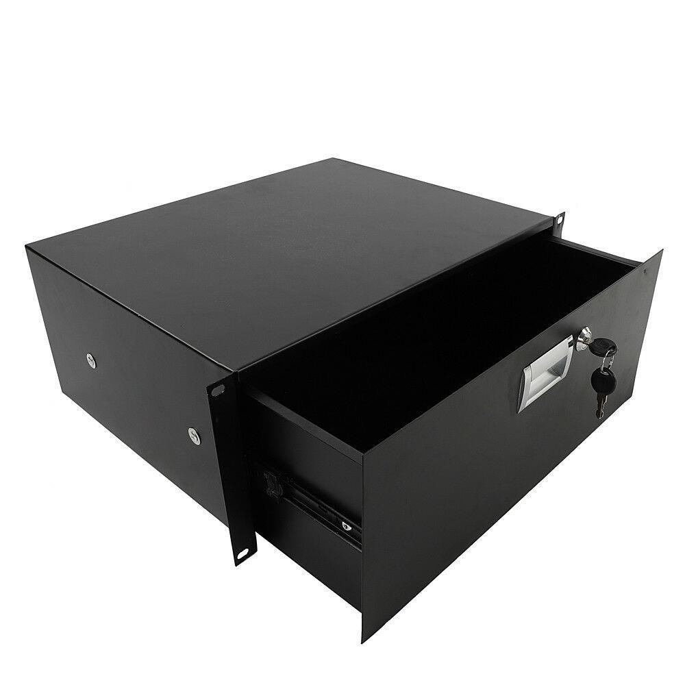 Glarry Rack Mount DJ 19" Rack Road Case Equipment Deep Drawer Locking 4U