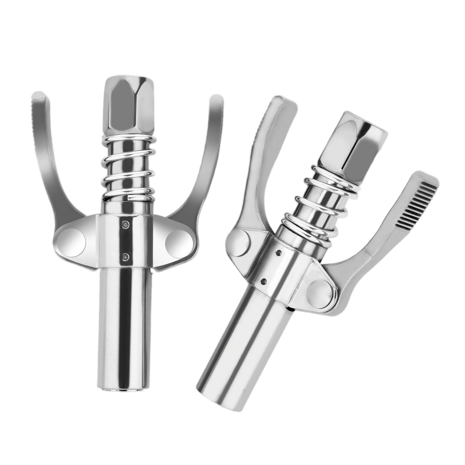 2x Grease Gun Coupler Double Handle High Pressure Quick Release Lock Oil Nozzles