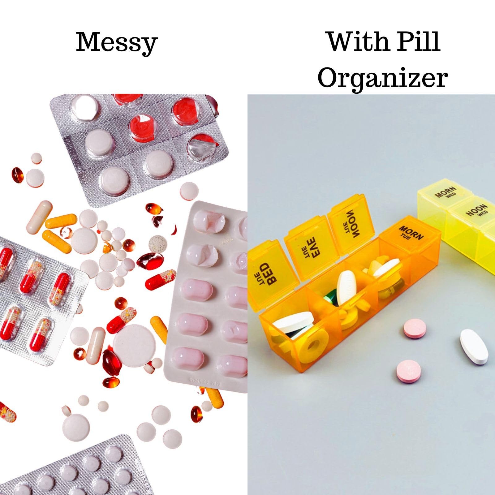 Pill Organizer 4 4 Times a Day, 4 a Day