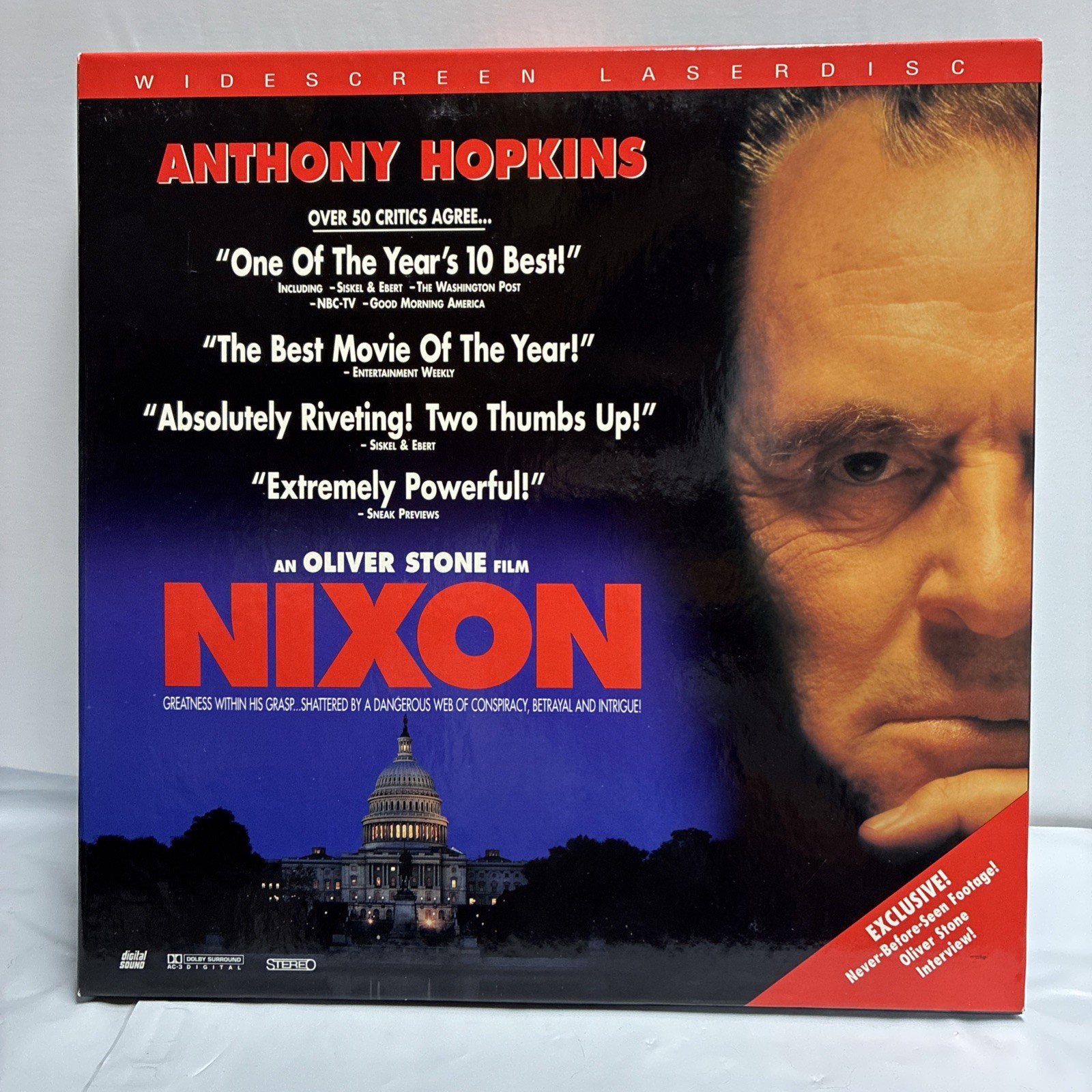 NIXON 3-Laserdisc WIDESCREEN BOX SET VERY GOOD CONDITION SPECIAL FEATURES RARE