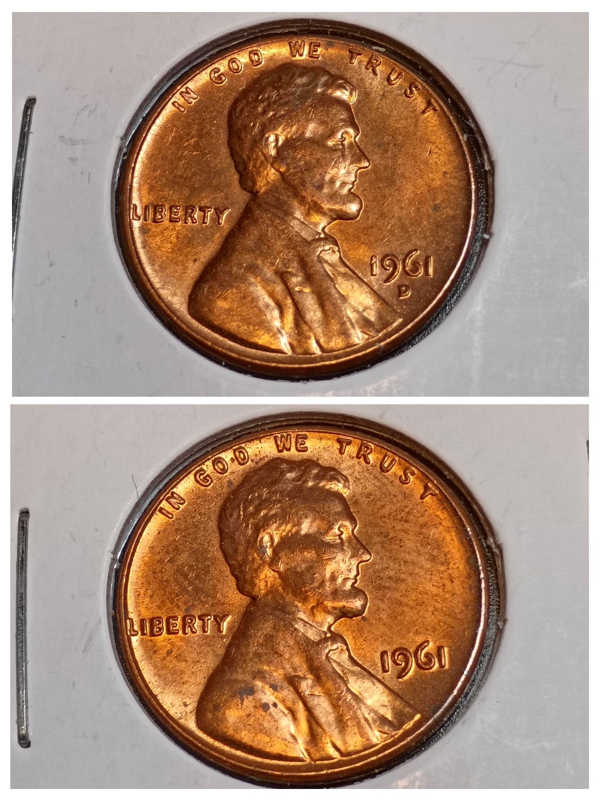 ​1961 & 1961-D Lincoln Memorial Cent Lot - High Detail - 2 Coins
