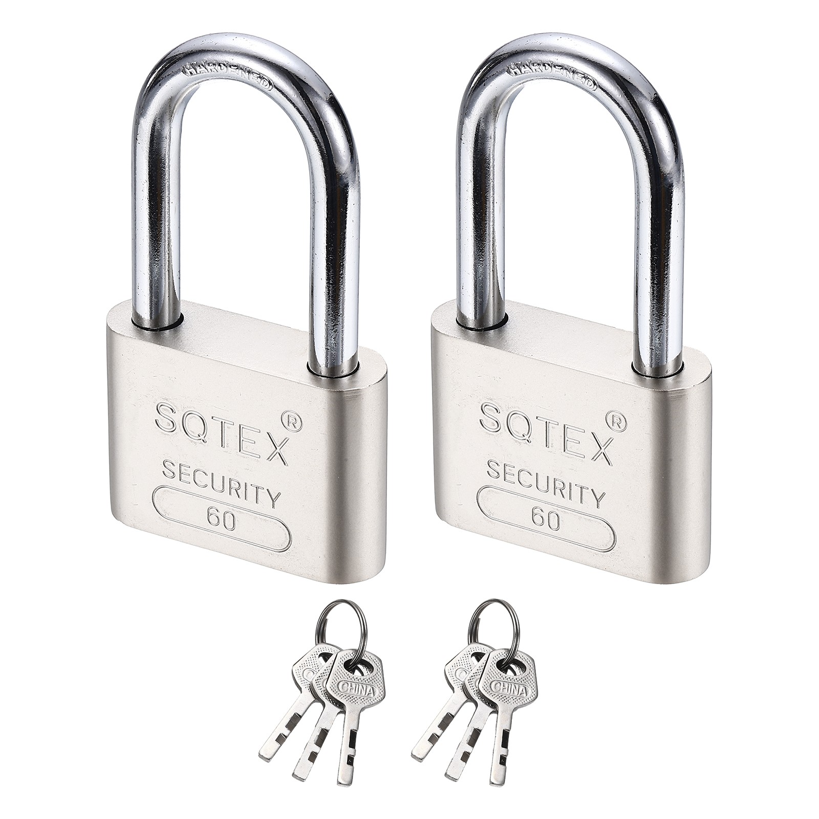 2Pcs 100 x 60 mm Heavy Duty Lock Alloy Steel High Security Padlock with 6 Keys