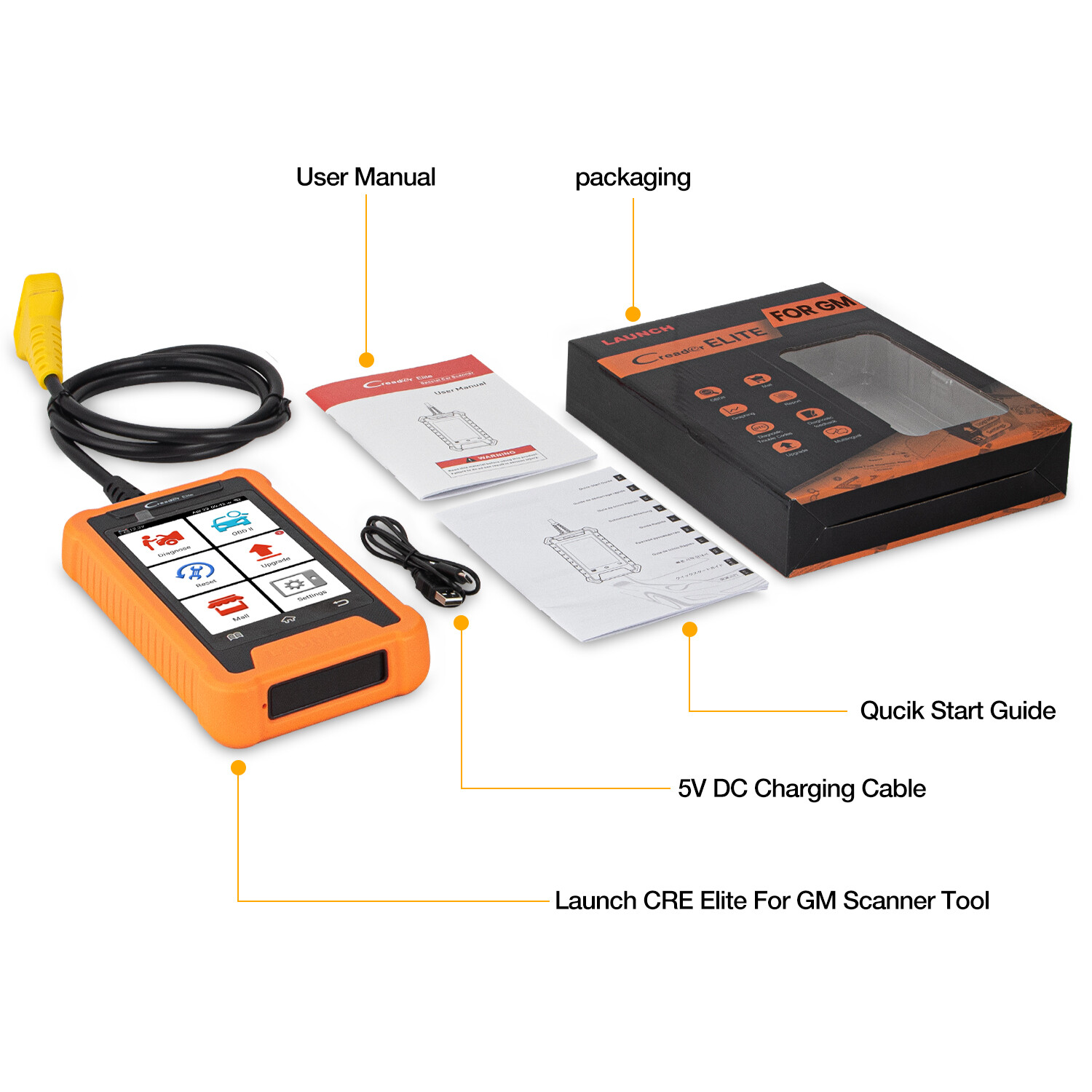 2025 LAUNCH Creader Elite for GM Car OBD2 Diagnostic Tool Scanner ECU Key Coding