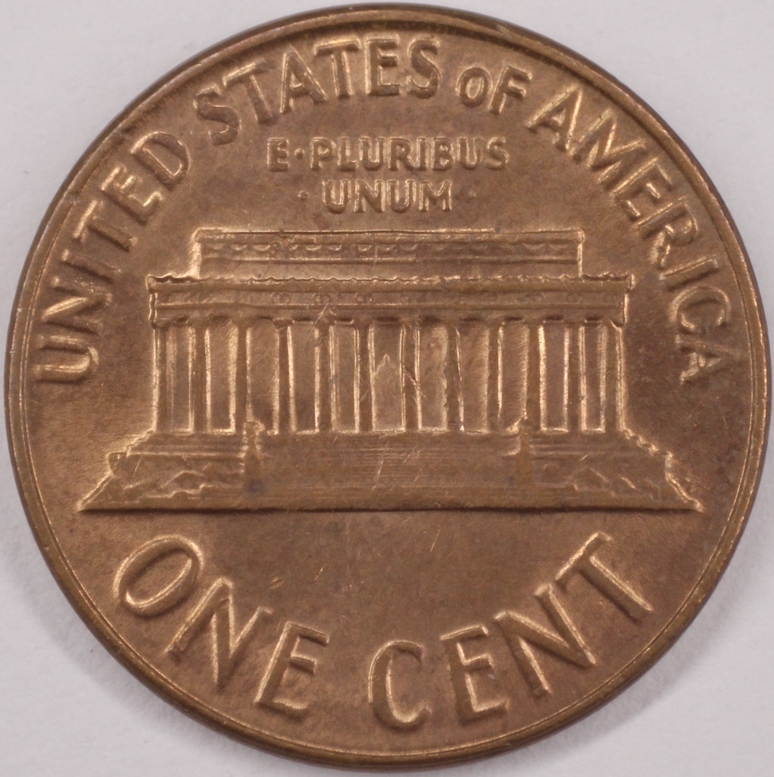 United States 1963 1 Cent Lincoln Memorial KM#201 Bronze
