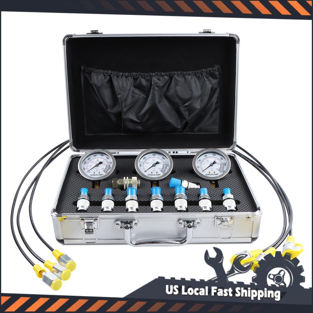 Hydraulic Pressure Gauge Kit For CAT CASE Hitachi Excavator Pressure Testing