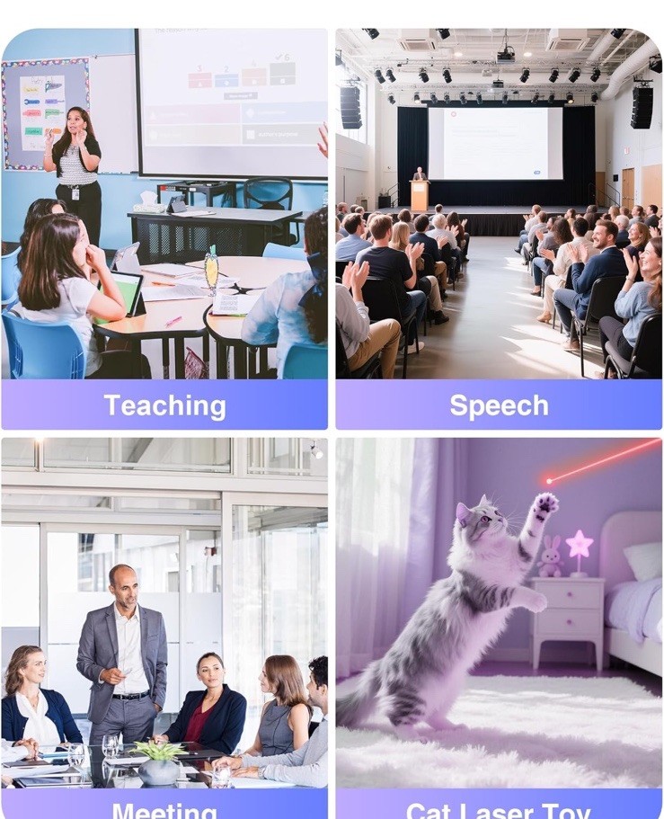 Wireless Presentation Clicker for PowerPoint, USB C Remote with Volume Control