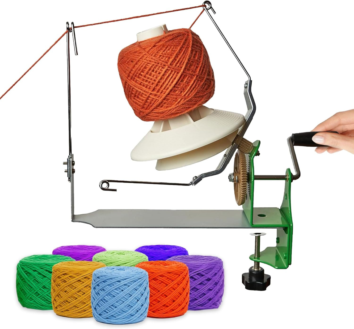 Large Yarn Winder Large Capacity 10-16 Oz - Hand Operated Metal Jumbo Yarn Winde