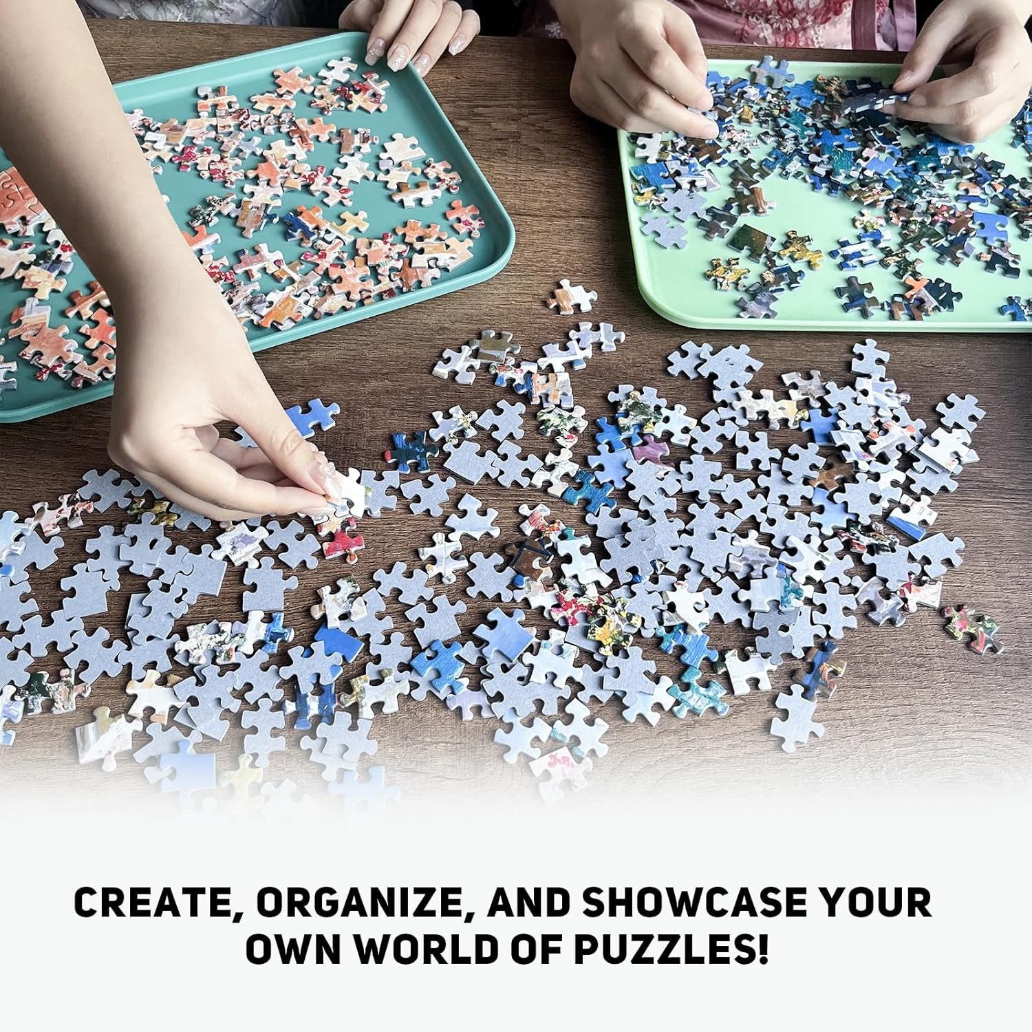 Stackable Puzzle Sorting Trays - 6-Pack, 12"x8.7" for 1000/1500/2000 Pieces
