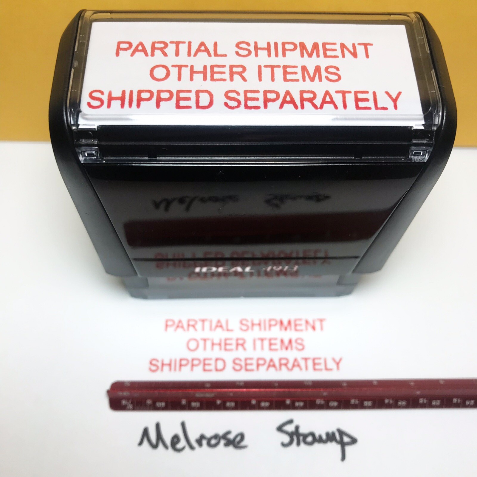 Partial Shipment Other Items Shipped Separately Rubber Stamp Red Ink Ideal4913