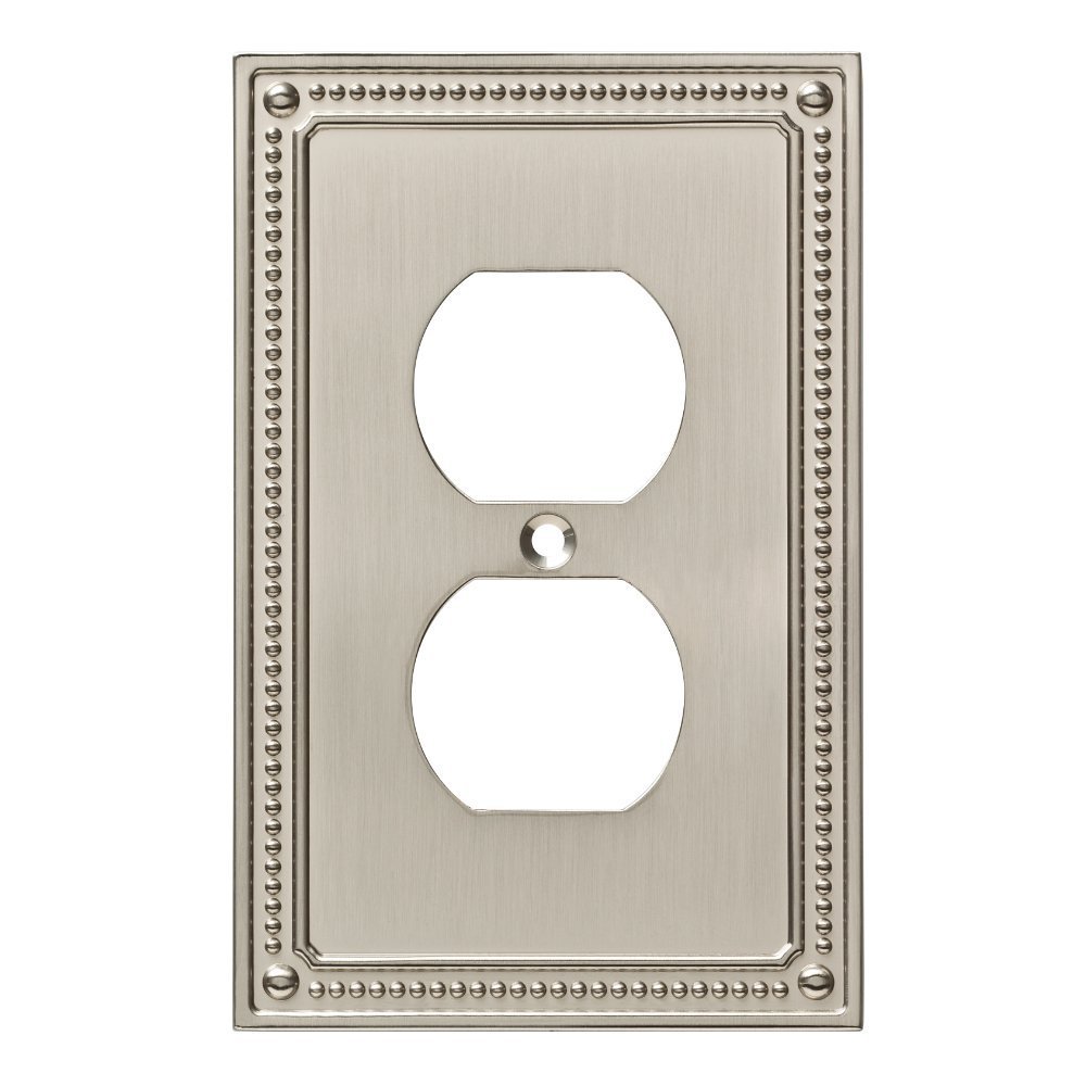 W35059-SN Satin Nickel Beaded Duplex Cover Plate
