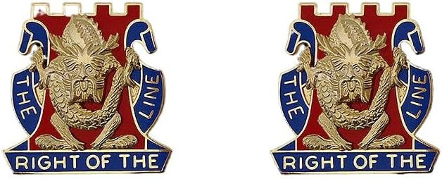 PAIR US ARMY 14TH INFANTRY REGIMENT DISTINCTIVE UNIT INSIGNIA  BADGE DRESS PIN