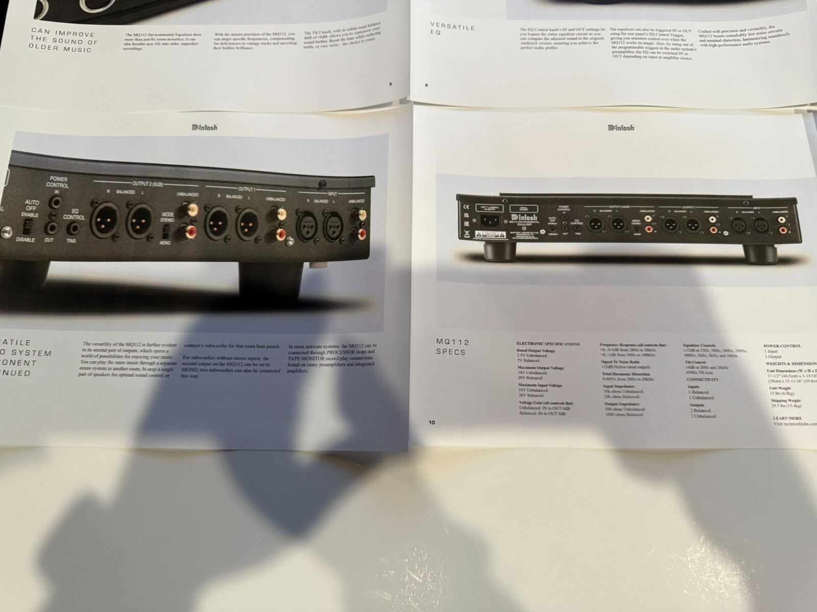 McIntosh MQ 112 Equalizer Brochure, 12 pg, Specs, Articles, Info, 2024