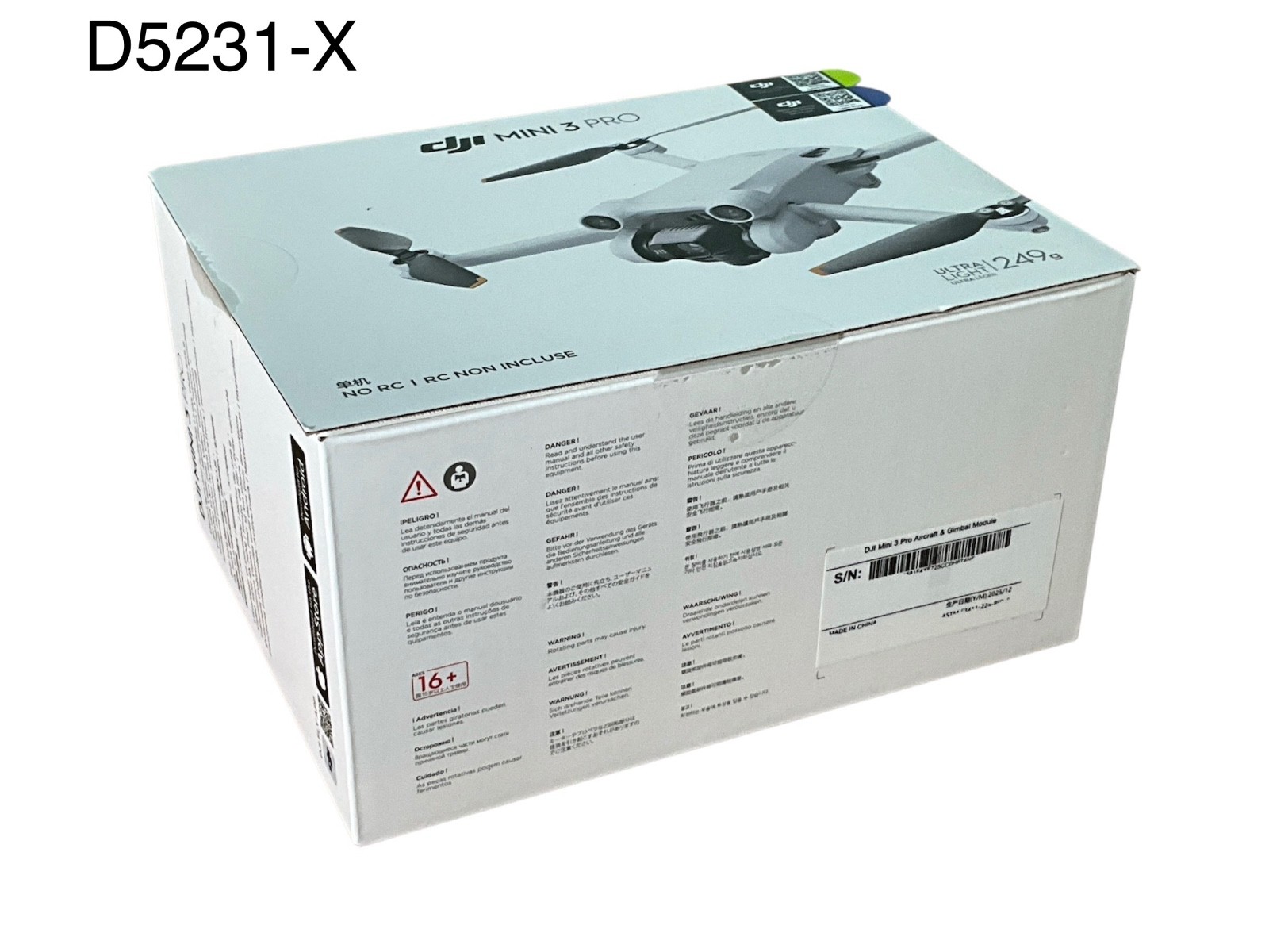 DJI Mini 3 Pro Camera Drone Only (Replacement Aircraft For Lost/Crashed) NEW