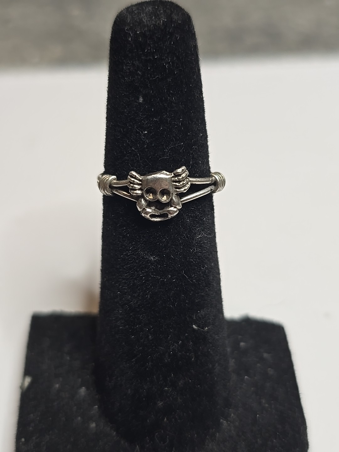 Sterling Silver Skull Toe Ring Adjustable