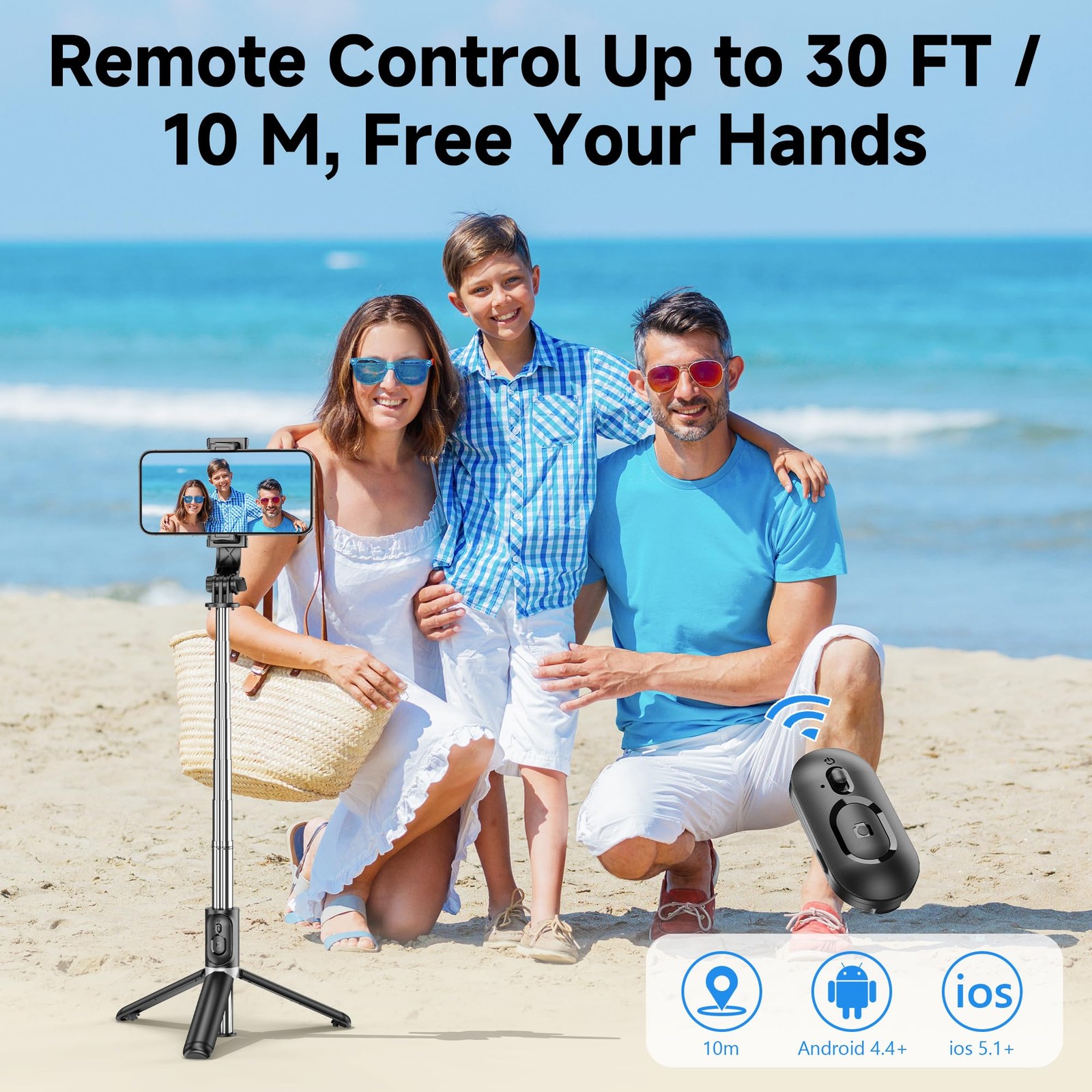 Selfieshow Selfie Stick Tripod Remote, Wireless Remote Shutter for Smartphone...