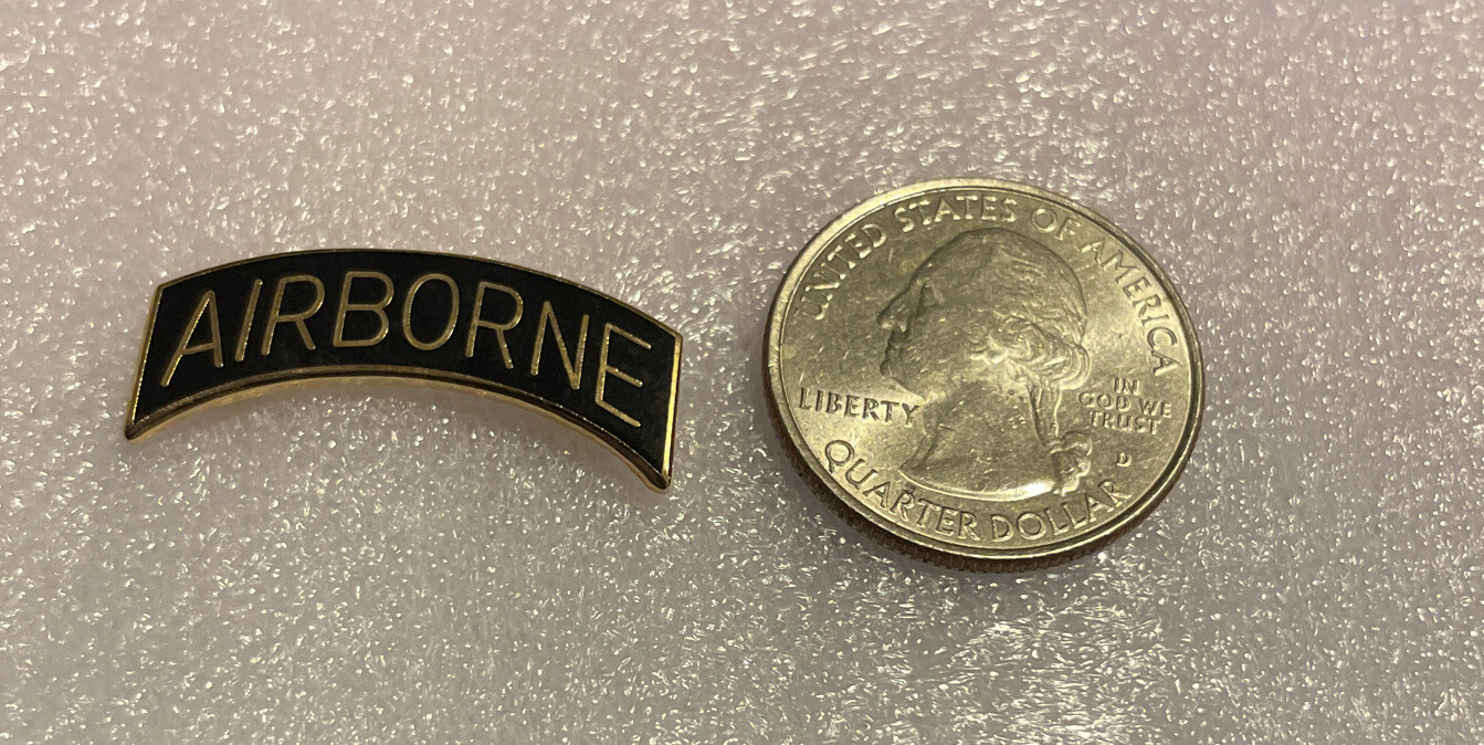 US ARMY "AIRBORNE" 1 inch Rocker Pin, double post.