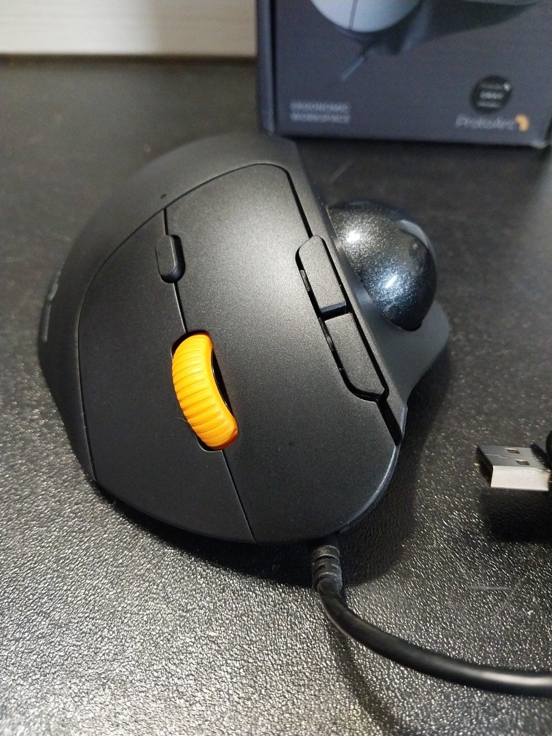 ProtoArc EM04 Wired Ergonomic Trackball Mouse Adjustable DPI, USB & USB-C