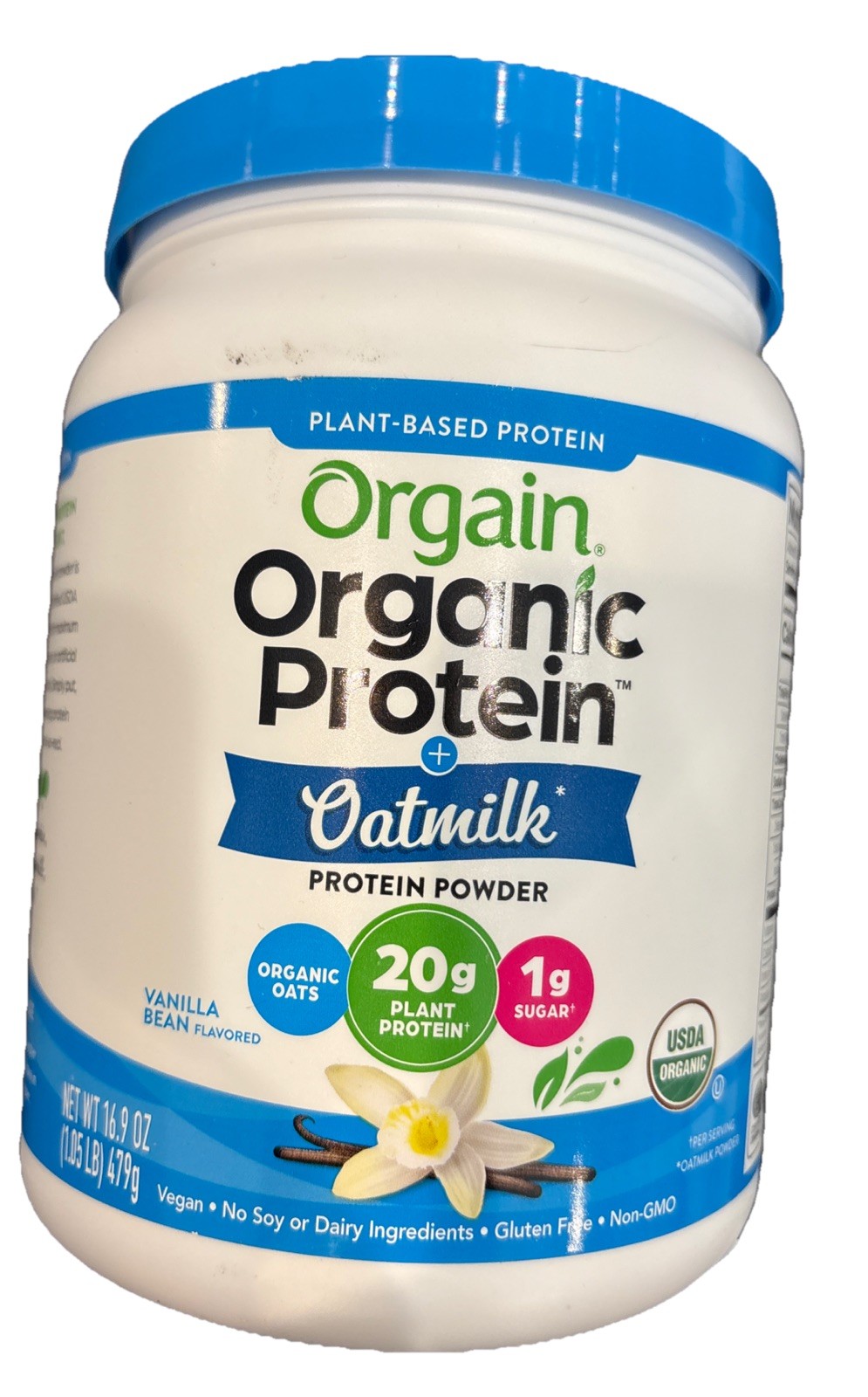 Orgain Organic Vanilla Plant Protein Oat Milk Powder 16.9 oz 07/2027