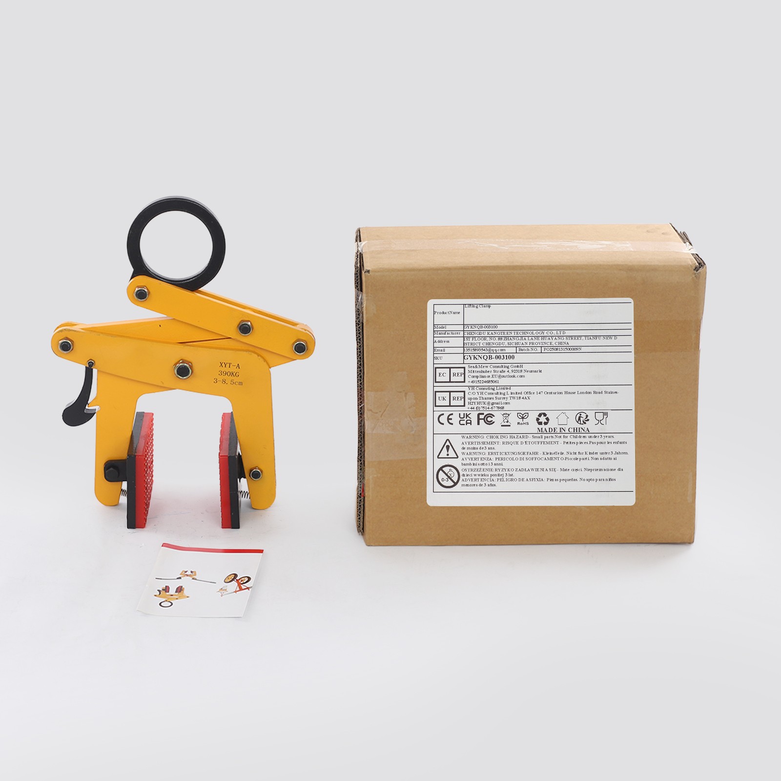Slab Lifting Clamp 860 lbs Lift Equipment Heavy Duty Stone Lifter Clamping Tool