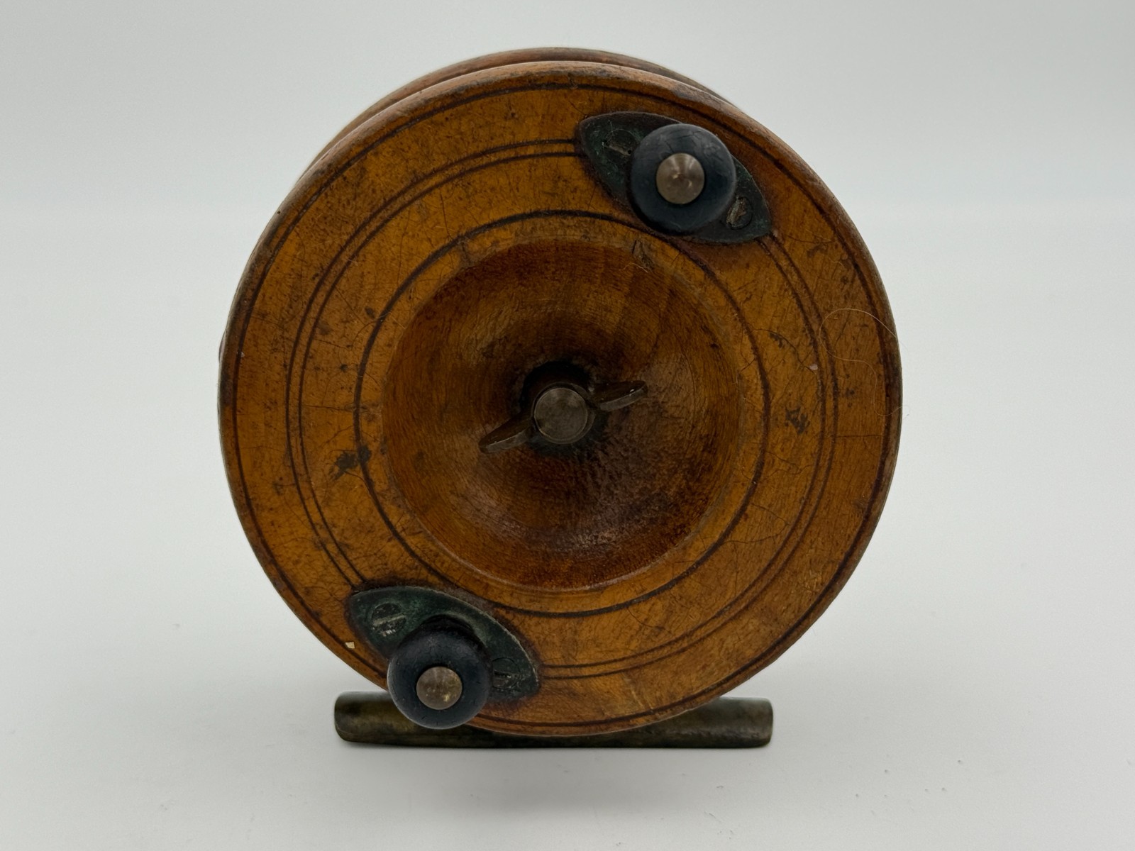 Antique Wooden Fishing Reel From England In Very Good Condition