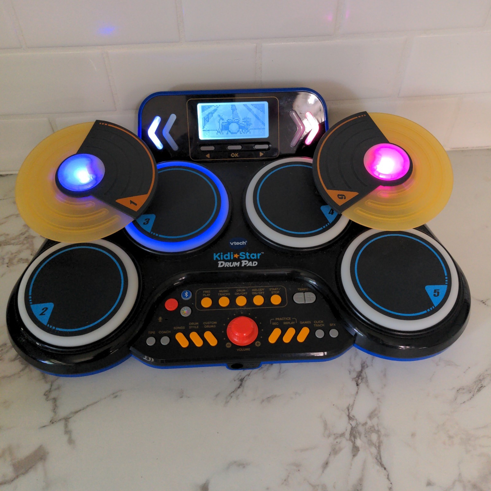 V Tech Kidi Star Drum Pad Tested Music Lights Games Bluetooth TESTED *No Sticks*