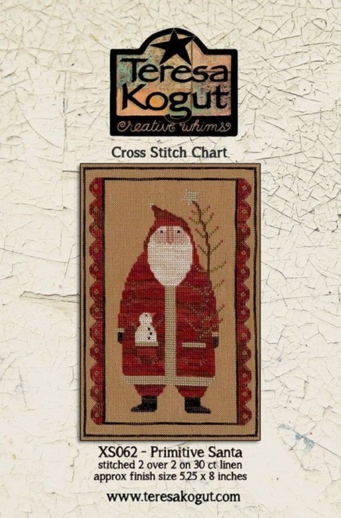 Cross Stitch Pattern Santa Claus Christmas Noel Xmas Winter Primitive Sampler