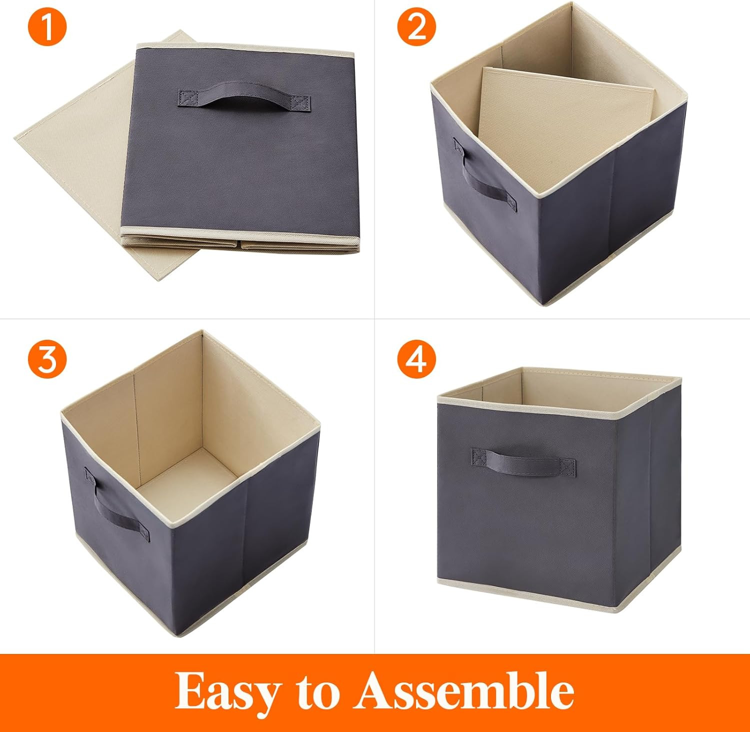 Storage Cubes, Foldable Decorative Fabric Storage Baskets for Organizing Home Or
