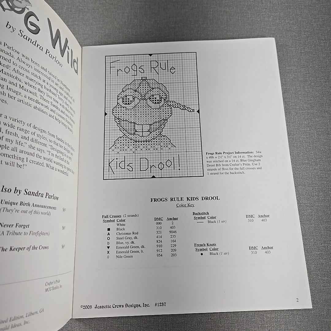 Frog Wild Cross Stitch Pattern Book Jeanette Crews Designs