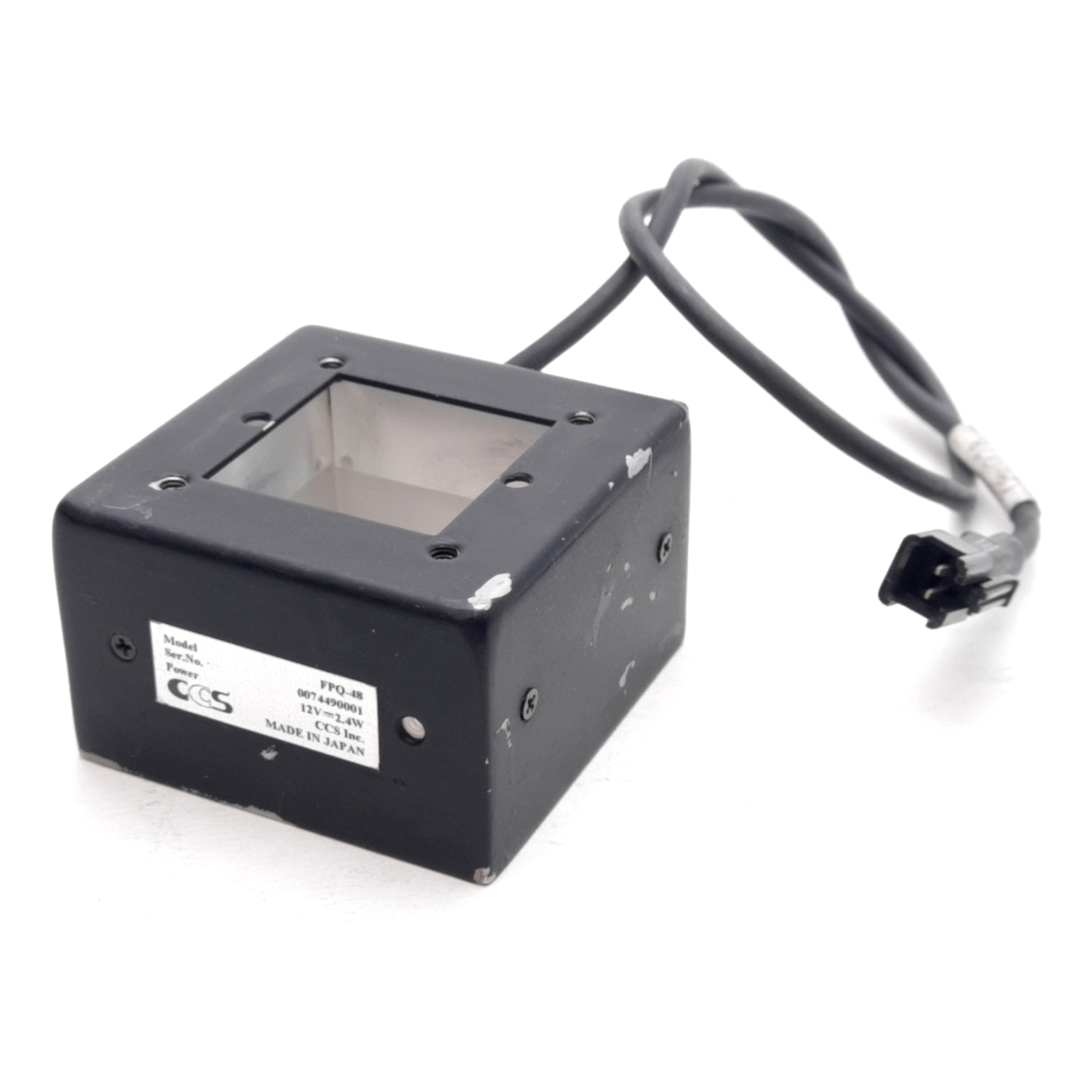 CCS FPQ-48 Machine Vision LED, Red 660nm, 48x48x30mm, 12VDC 2.4W, SMR-02V-B 0.3m