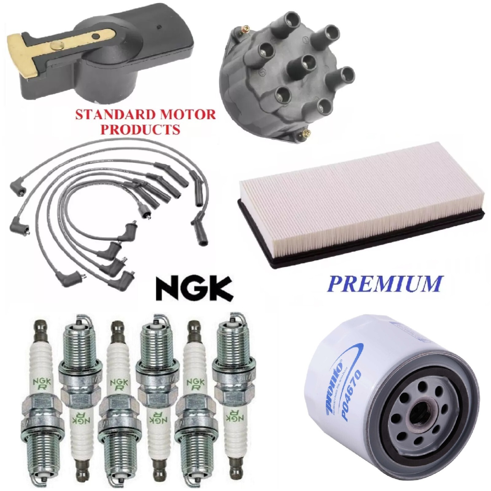 Tune Up Kit Filters Cap Wire Spark plugs For CHRYSLER LEBARON V6; 3.0L 1991-1992