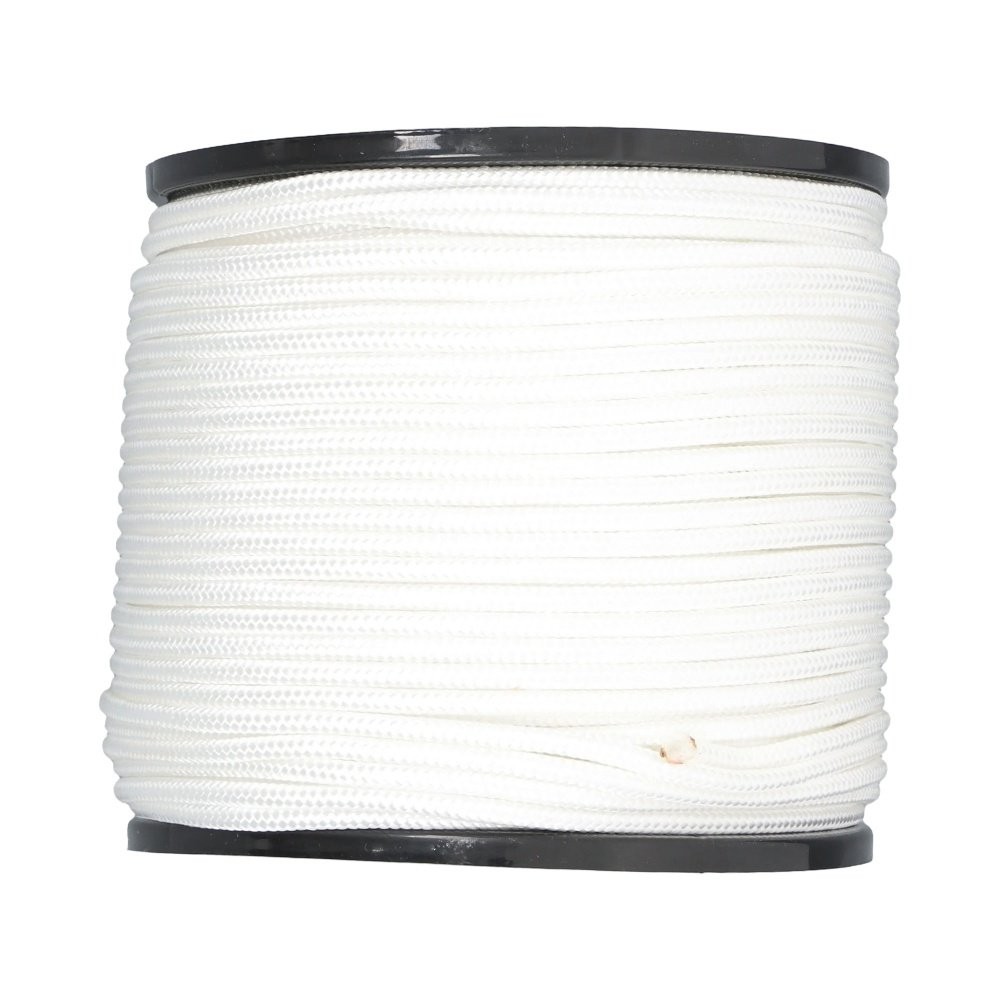 1/4 Inch Nylon Rope 500 Foot Spool 100% Nylon Solid Braid Rope Dyeable White