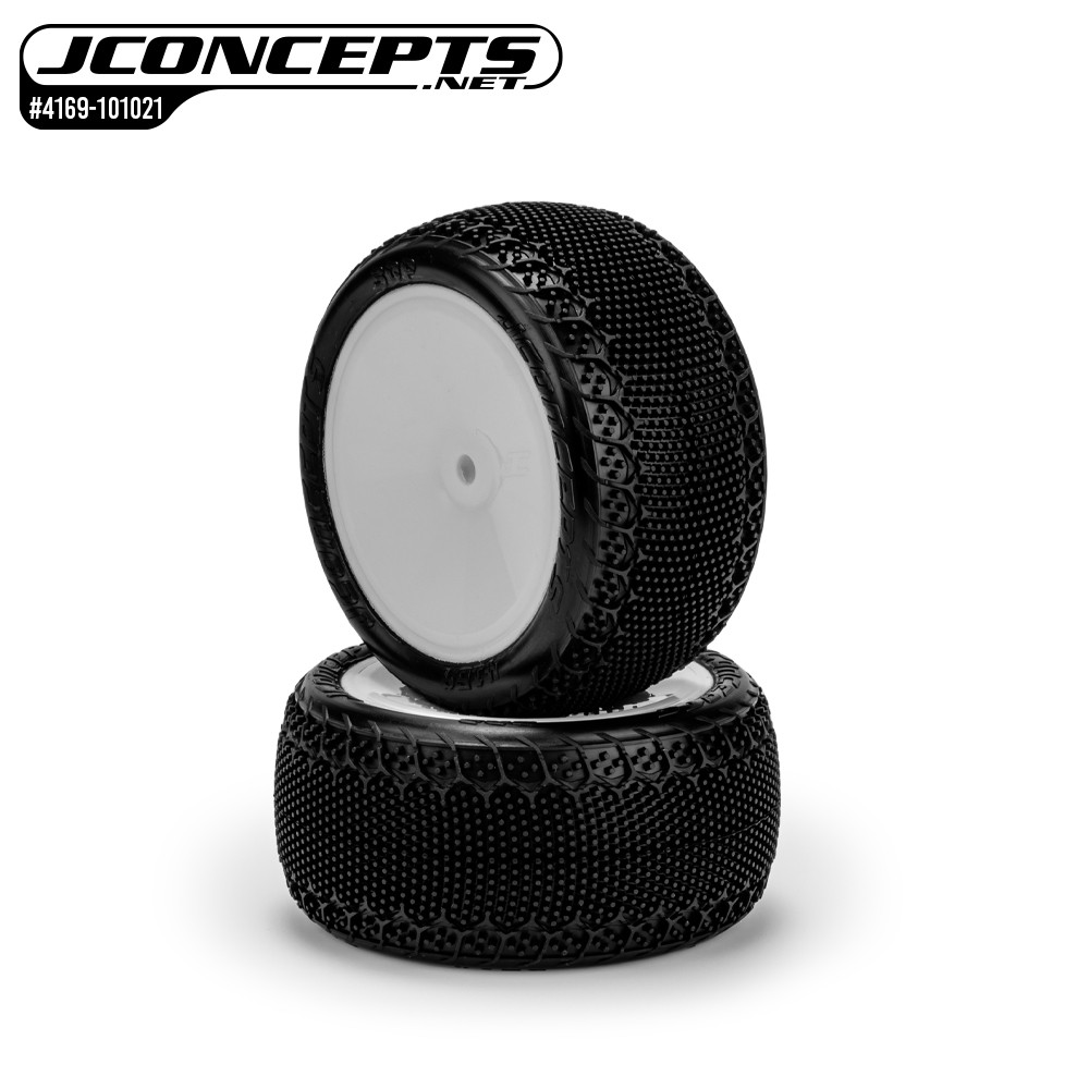 JConcepts 4169-101021 - 3DP 2.2" 2WD Buggy Pre-Glued Rear Tire (2), White
