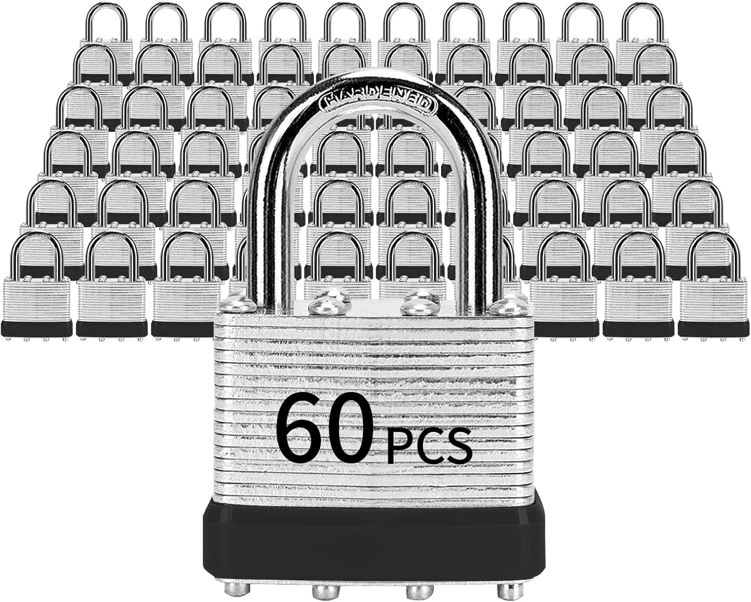 Padlocks with Same Key,  60 Pcs Laminated Keyed Padlock (1-9/16", 40Mm), Keyed A