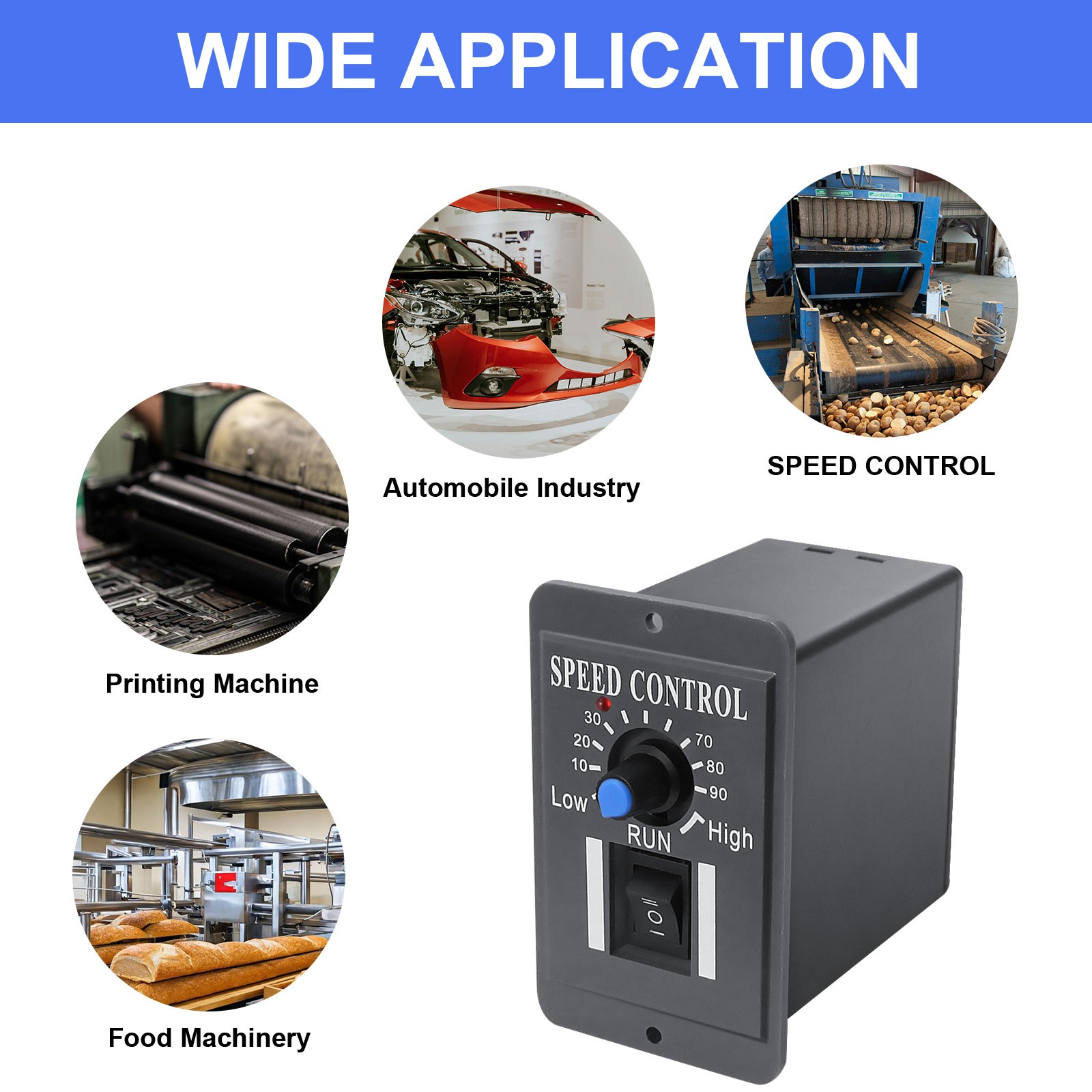 DC 10-60V 6A PWM DC Motor Speed Controller Reversible Switch Regulator Switch