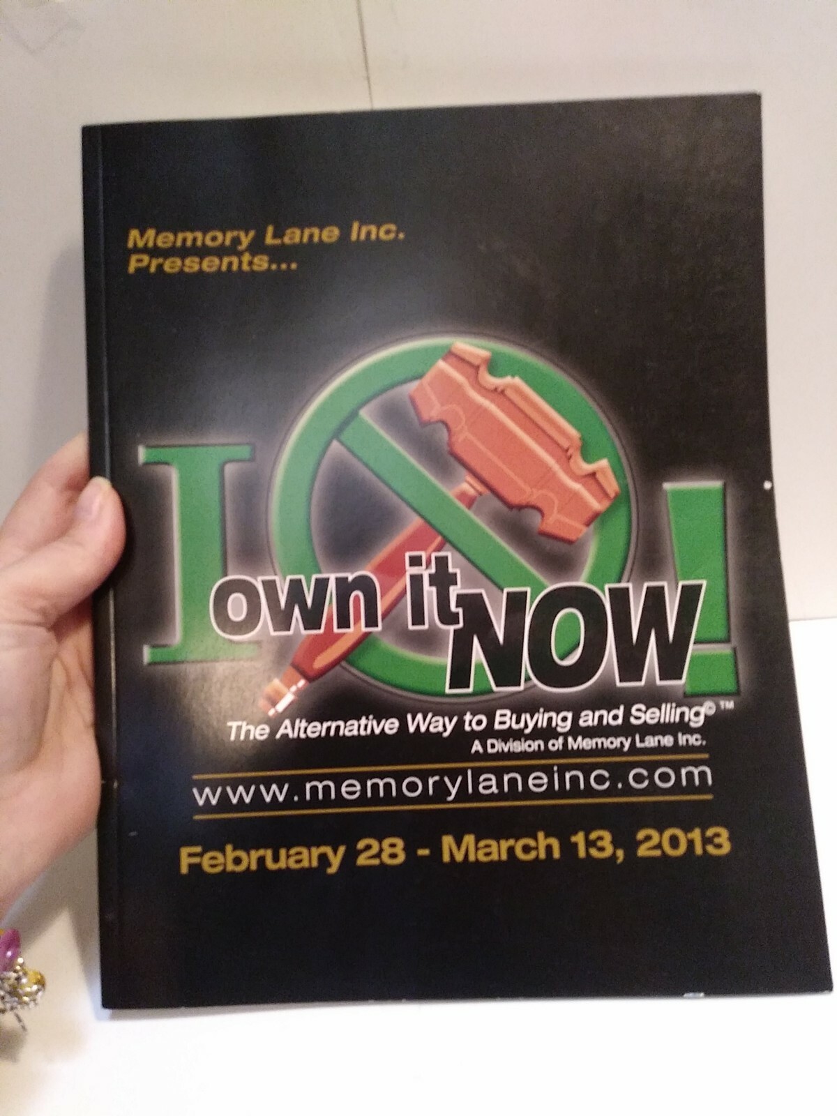 Memory Lane Inc. I Own It Now! Auction Catalog Feb-March 2013 MRP38