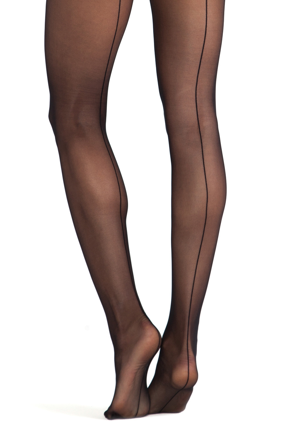 Women Sheer Seamed Tights Retro Back Seam Tight 15 Denier Sheer Tights
