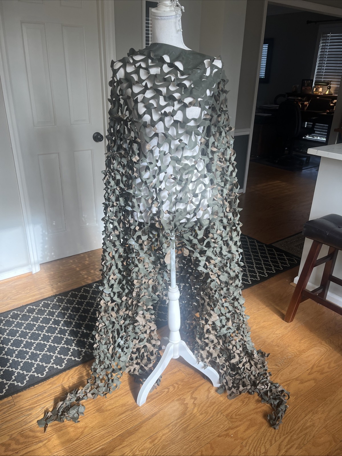 3D Camouflage Netting Poncho for Hunting; Airsoft; Paintball; Vintage 1990’s