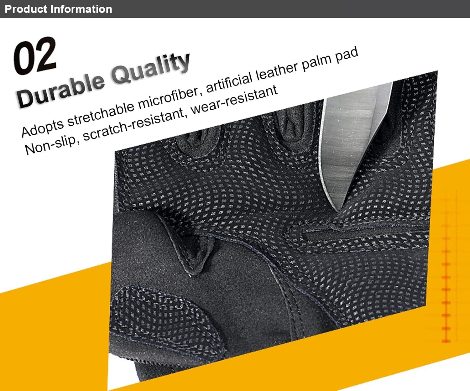 Durable Fingerless Workout Gloves with Knuckle Protection for Men - Black