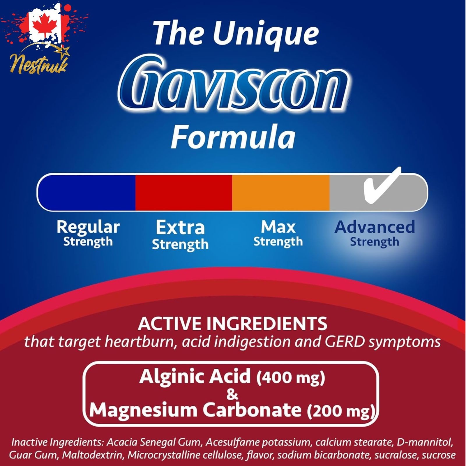 Gaviscon Advanced Strength Chewable Mini Tablets 36ct | Heartburn Relief