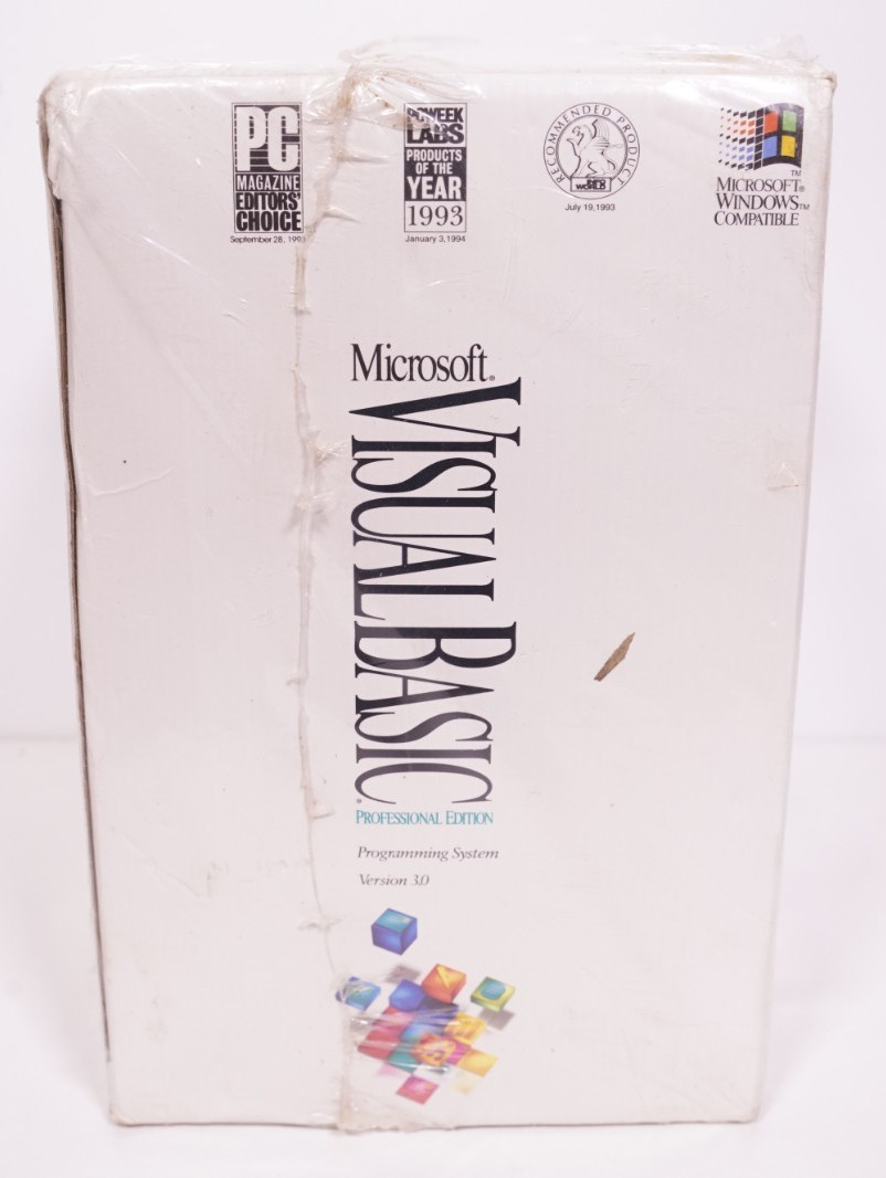 Brand New Microsoft Visual Basic 3.0 Pro (PC/Windows,1994) 2 CD w/Office Dev Kit