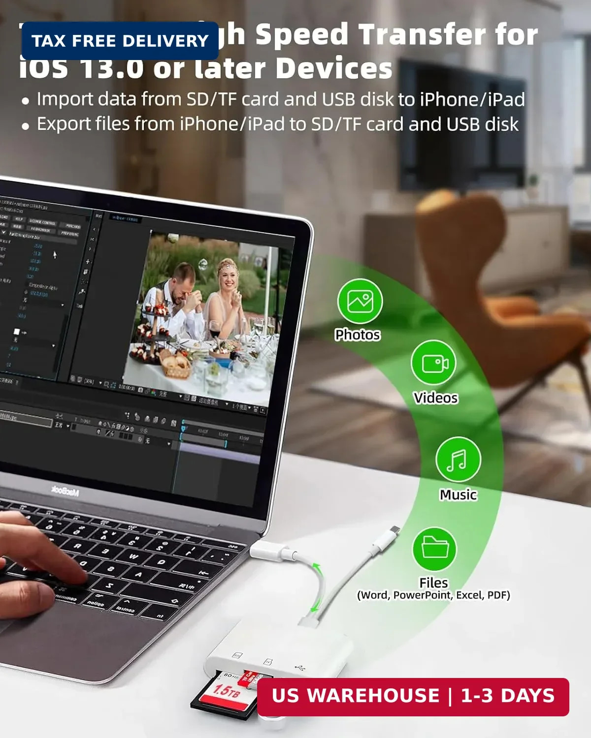 PIYILO SD Card Read for iPhone, USB C Micro SD Card Adapter, Memory Card Reader