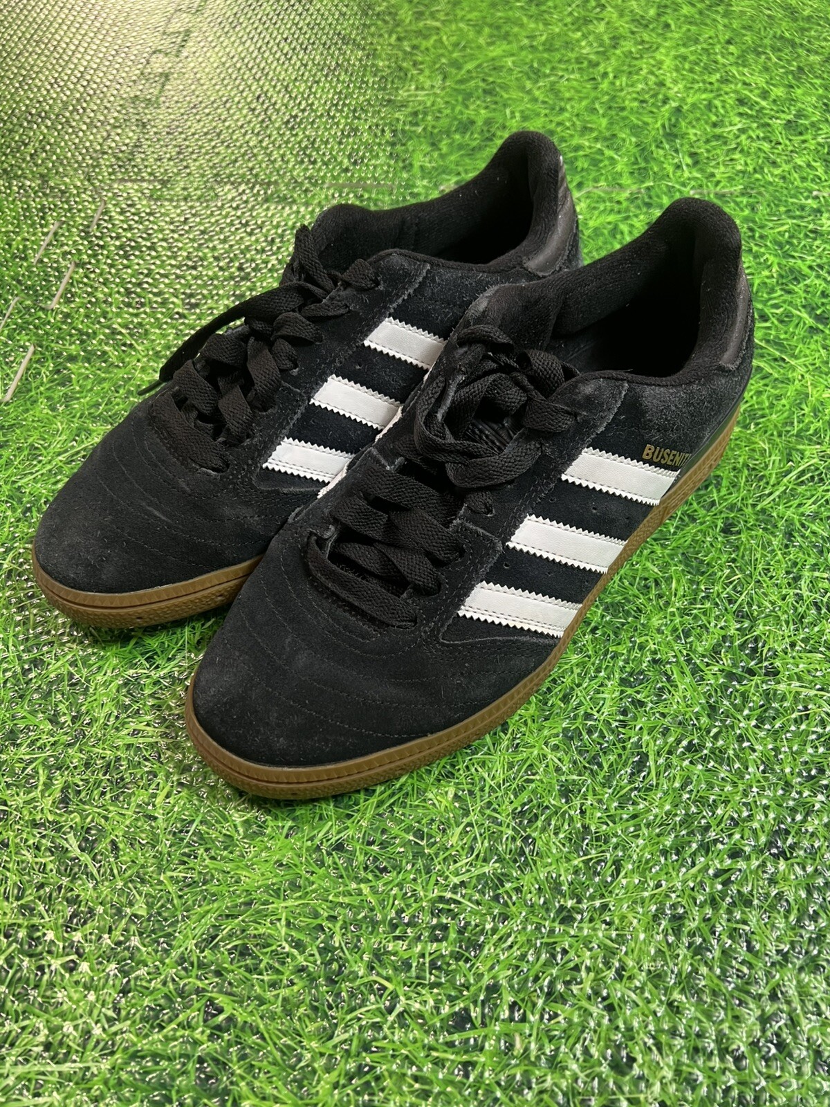Adidas Busenitz Black/White/Metallic Gold Skateboard Shoes G48060 Men’s 7.5