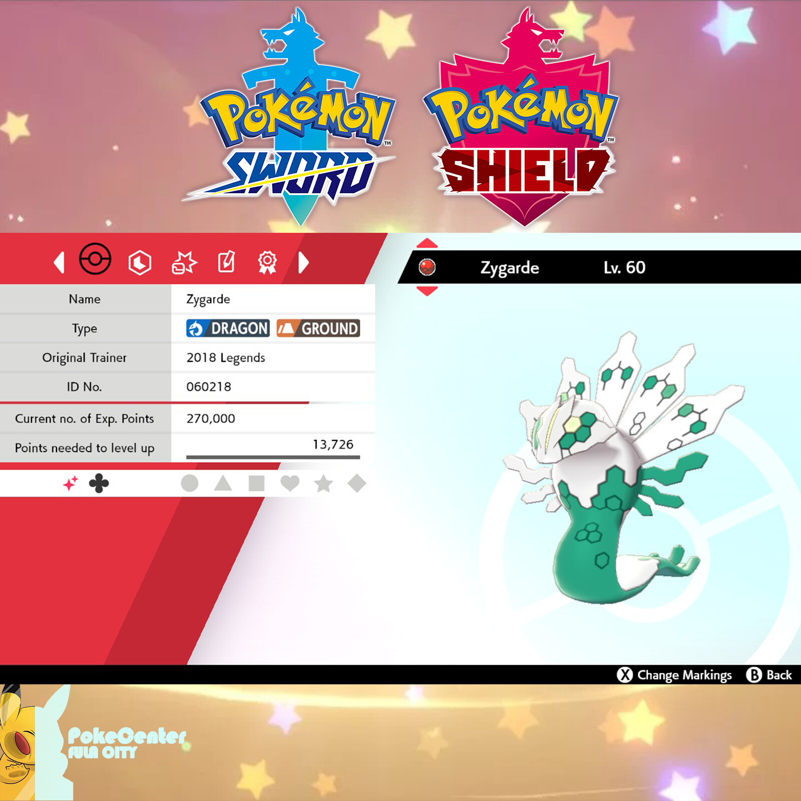 ✨ Shiny Zygarde ✨Event  2018 Legends ✨ Pokemon Sword & Shield ✨ UNTOUCHED