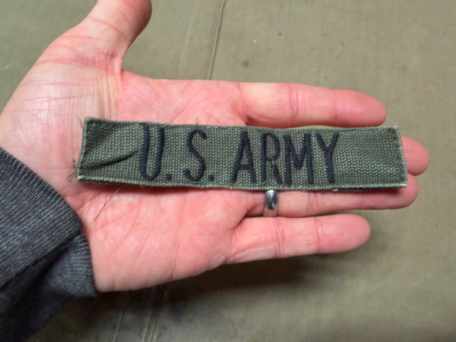 ORIGINAL VIETNAM WAR US ARMY "US Army" CHEST TAPE SHIRT ROCKER INSIGNIA-SUBDUED