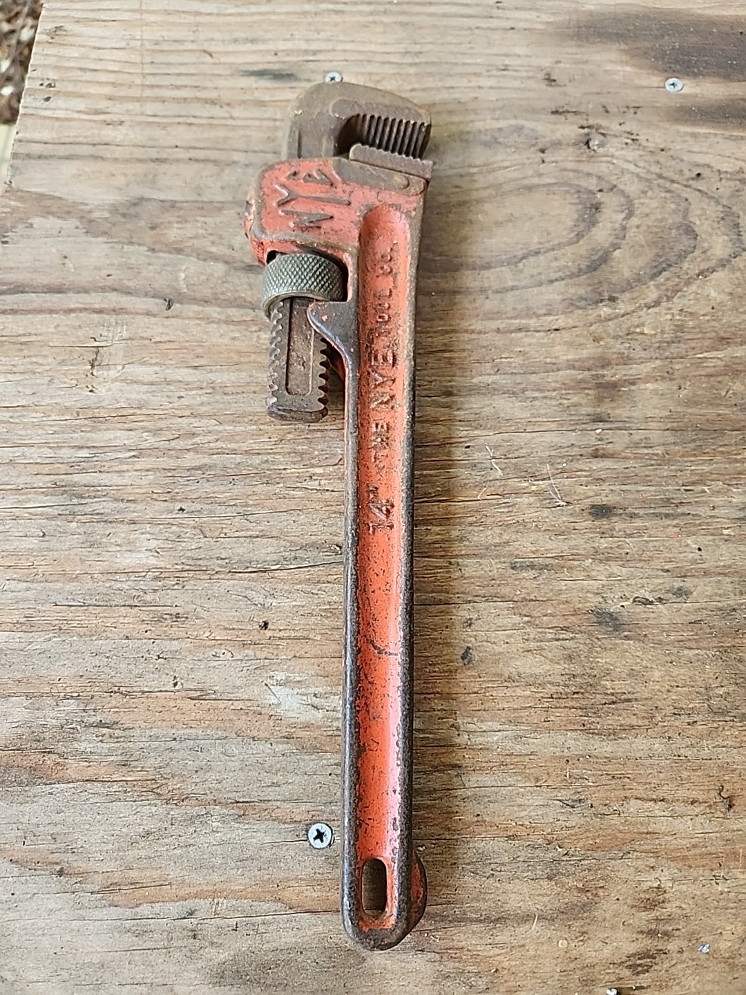 Vintage NYE Tool Co. 14" Pipe Wrench Made In Chicago USA Monkey Adjustable Rare
