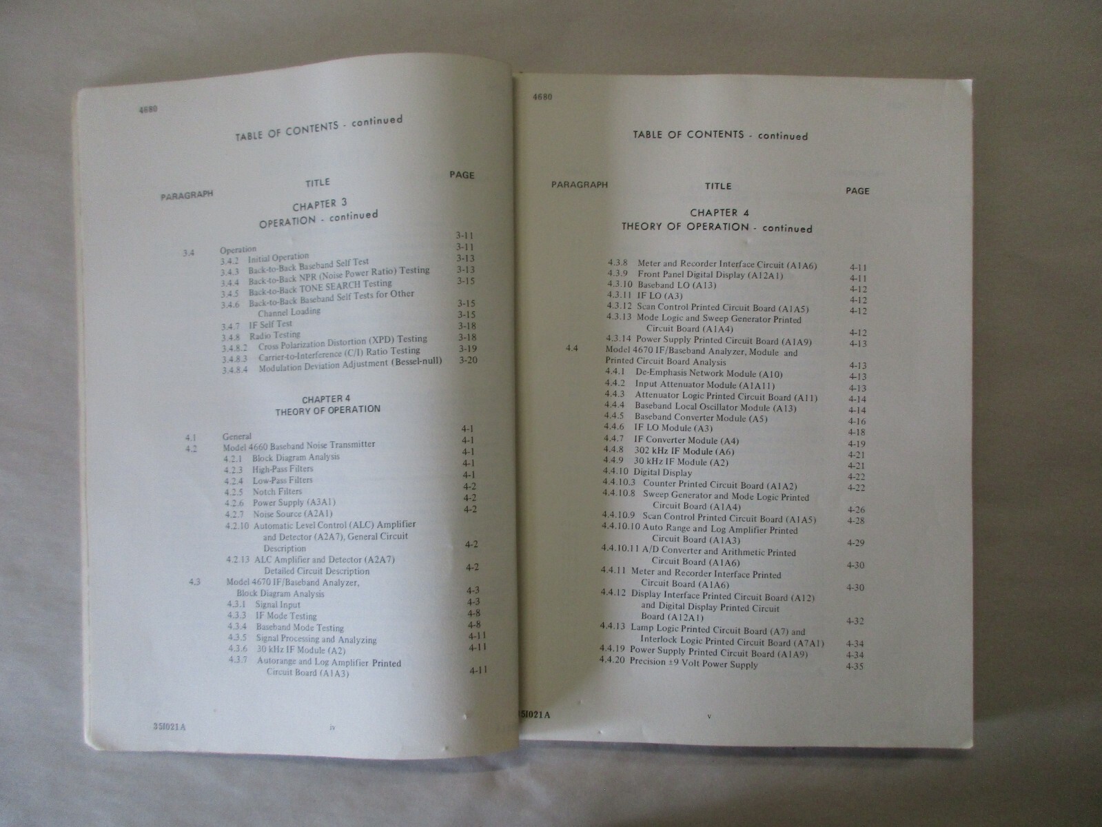 SCIENTIFIC ATLANTA MODEL 4680 RADIO PERFORMANCE ANALYZER INSTRUCTION MANUAL